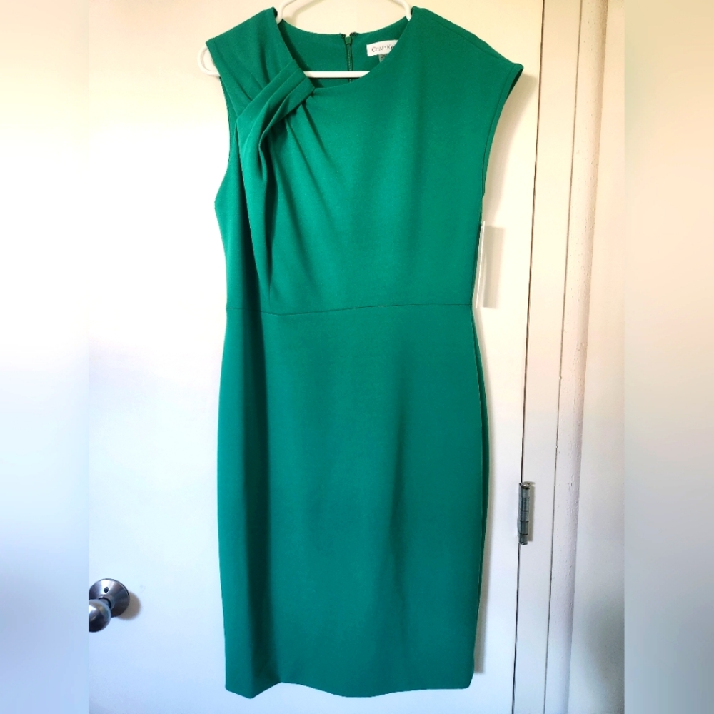 NWT Calvin Klein Green Sleeveless Dress‎